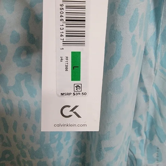 Calvin Klein Blue Leopard Zebra Animal Print Soft Modal Cotton Tank Top L - Picture 5 of 6